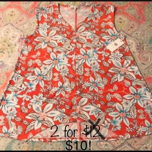 💥LAST CHANCE💥 2/$10 Floral Tunic Coral Blouse
